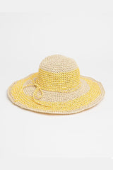 Stella and Gemma Bay Stripe Soft Hat Natural Lemon One Size Natural Lemon From BoxHill