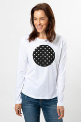 Stella and Gemma Black Pearl Long Sleeve T-Shirt White From BoxHill
