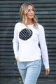 Stella and Gemma Black Pearl Long Sleeve T-Shirt White From BoxHill