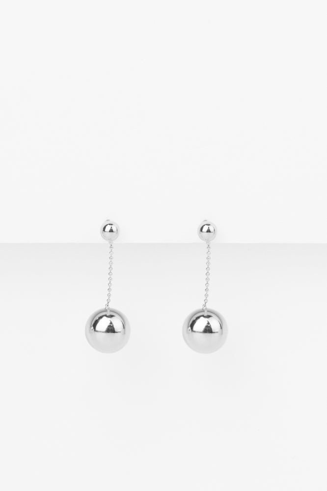 Stella and Gemma Chain Ball Pendant Earrings Silver From BoxHill