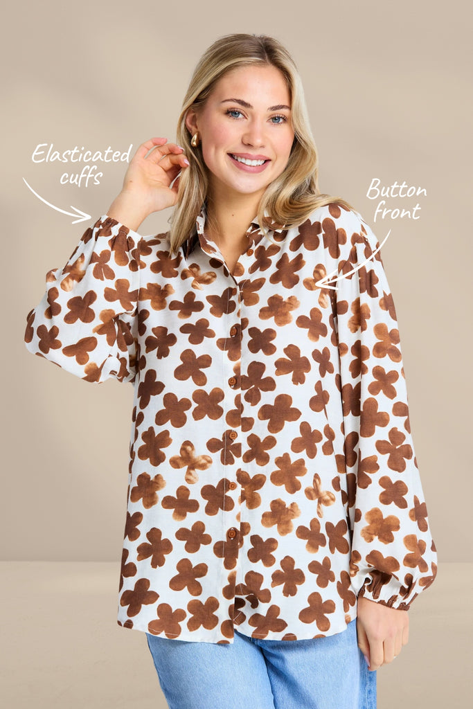 Stella and Gemma Charlotte Shirt Cocoa Bloom From BoxHill