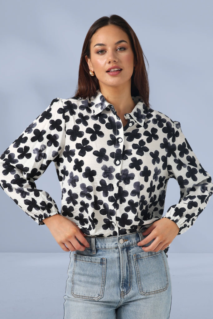 Stella and Gemma Charlotte Shirt Navy Flowers From BoxHill