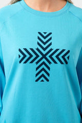 Stella and Gemma Chevron Cross Classic Sweater Sky Blue From BoxHill