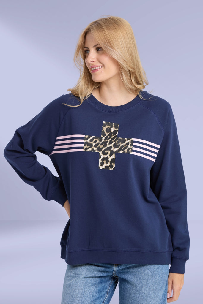 Stella and Gemma Classic Star Crossed Sweat Navy From BoxHill