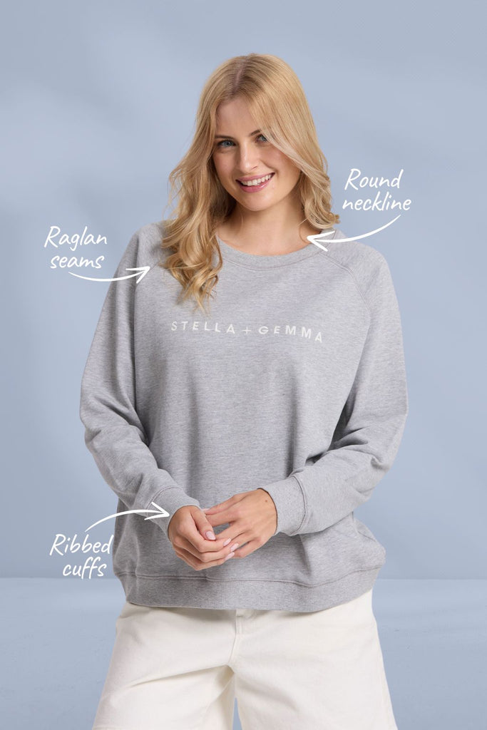 Stella and Gemma Classic Sweat Grey Marle From BoxHill