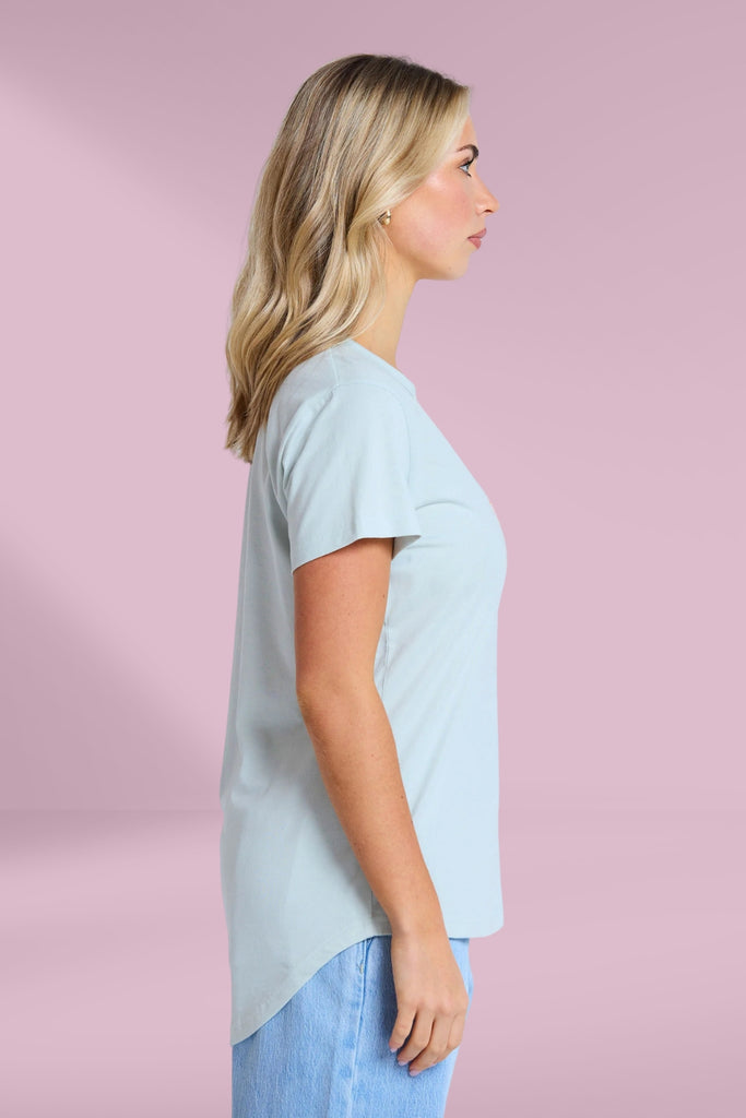 Stella and Gemma Classic Tee Postcard Cross Duck Egg From BoxHill