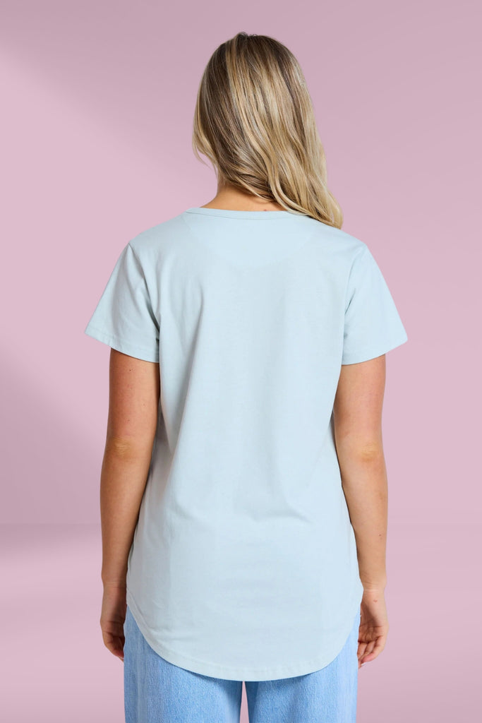 Stella and Gemma Classic Tee Postcard Cross Duck Egg From BoxHill