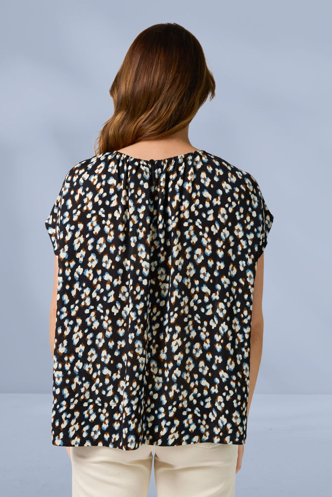 Stella and Gemma Clio Blouse Navy Leopard From BoxHill