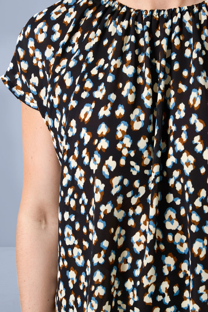 Stella and Gemma Clio Blouse Navy Leopard From BoxHill