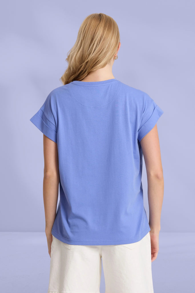 Stella and Gemma Cuff Tee Cornflower From BoxHill