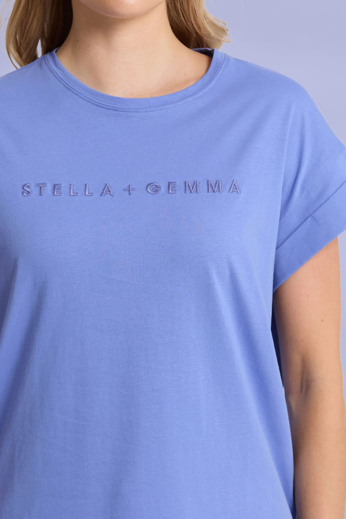 Stella and Gemma Cuff Tee Cornflower From BoxHill