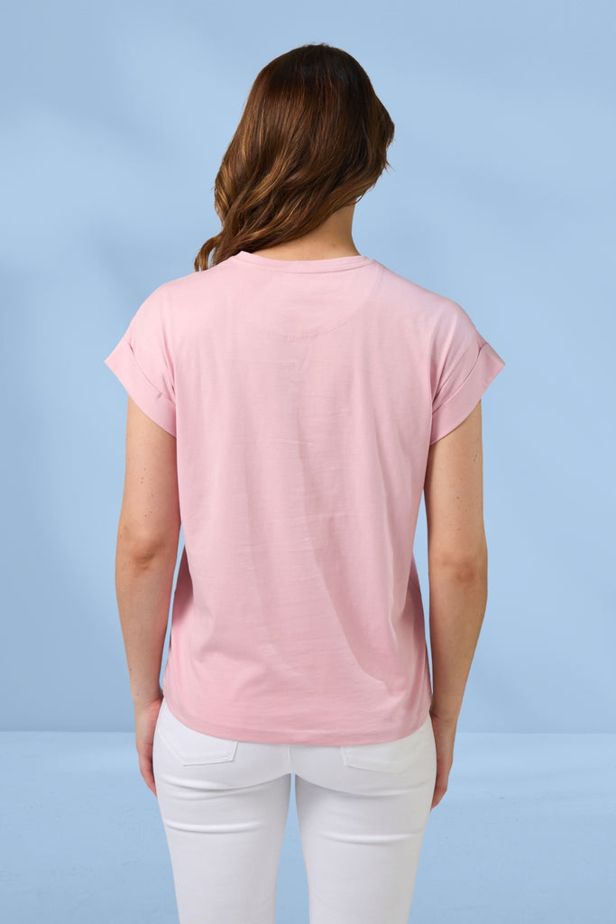 Stella and Gemma Cuff Tee Jardin Tile Mauve From BoxHill