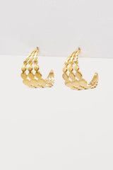 Stella and Gemma Earrings Wide Dot Hoops Gold One Size Gold From BoxHill