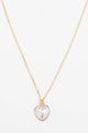 Stella and Gemma Encased Pearl Heart Necklace Gold