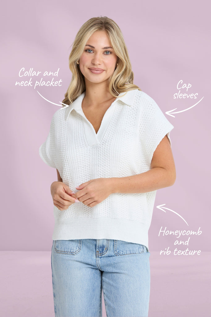 Stella and Gemma Evelyn Vest White From BoxHill