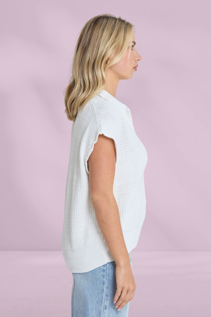 Stella and Gemma Evelyn Vest White From BoxHill