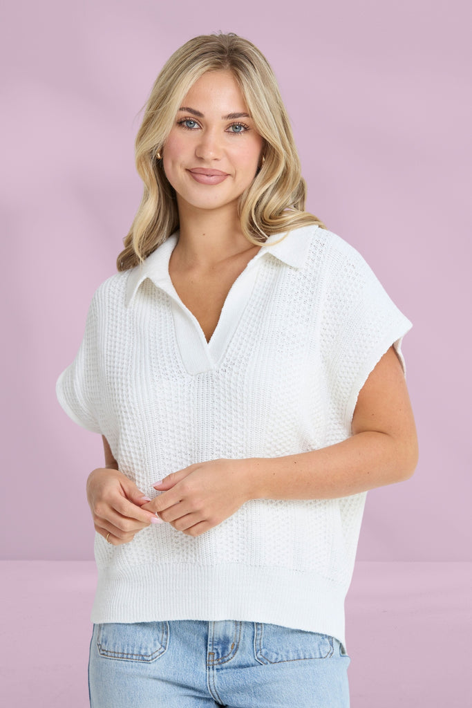 Stella and Gemma Evelyn Vest White From BoxHill