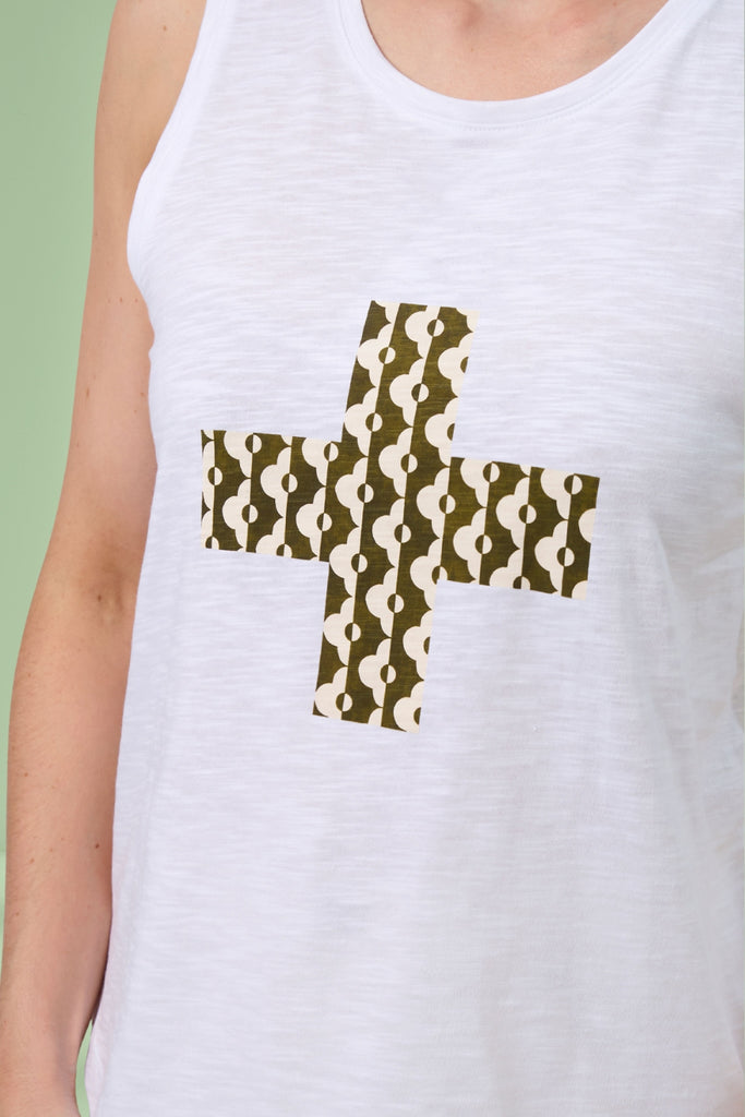 Stella and Gemma Everyday Tank Fez Cross White From BoxHill