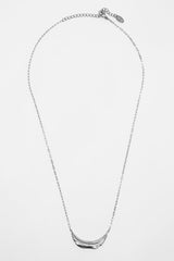 Stella and Gemma Fine Chain with Textured Crescent Pendant Necklace Silver One Size Silver From BoxHill