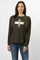 Stella and Gemma Folk Floral Everyday Sweater Khaki From BoxHill