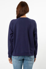 Stella and Gemma Gold Glitter Cross Everyday Sweater Navy From BoxHill