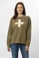 Stella and Gemma Gold Glitter Everyday Sweater Olive From BoxHill