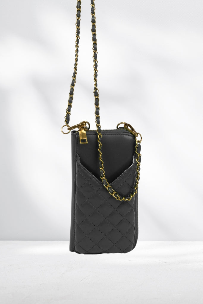 Stella and Gemma Hands Free Bag Black with Stripe Lining From BoxHill