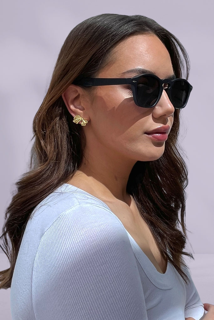 Stella and Gemma High Line Sunglasses Matt Black From BoxHill