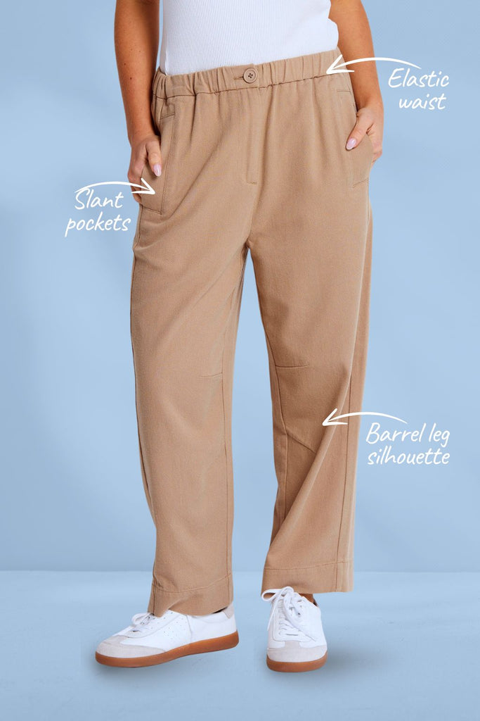 Stella and Gemma Jamie Barrel Pants Biscotti From BoxHill