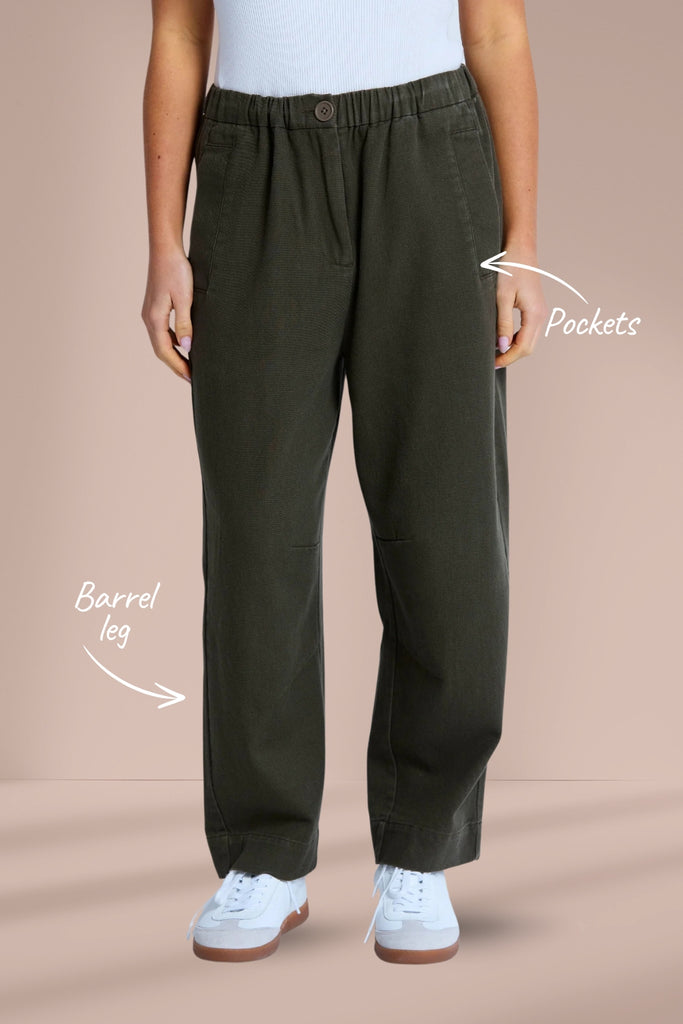 Stella and Gemma Jamie Barrel Pants Moss From BoxHill