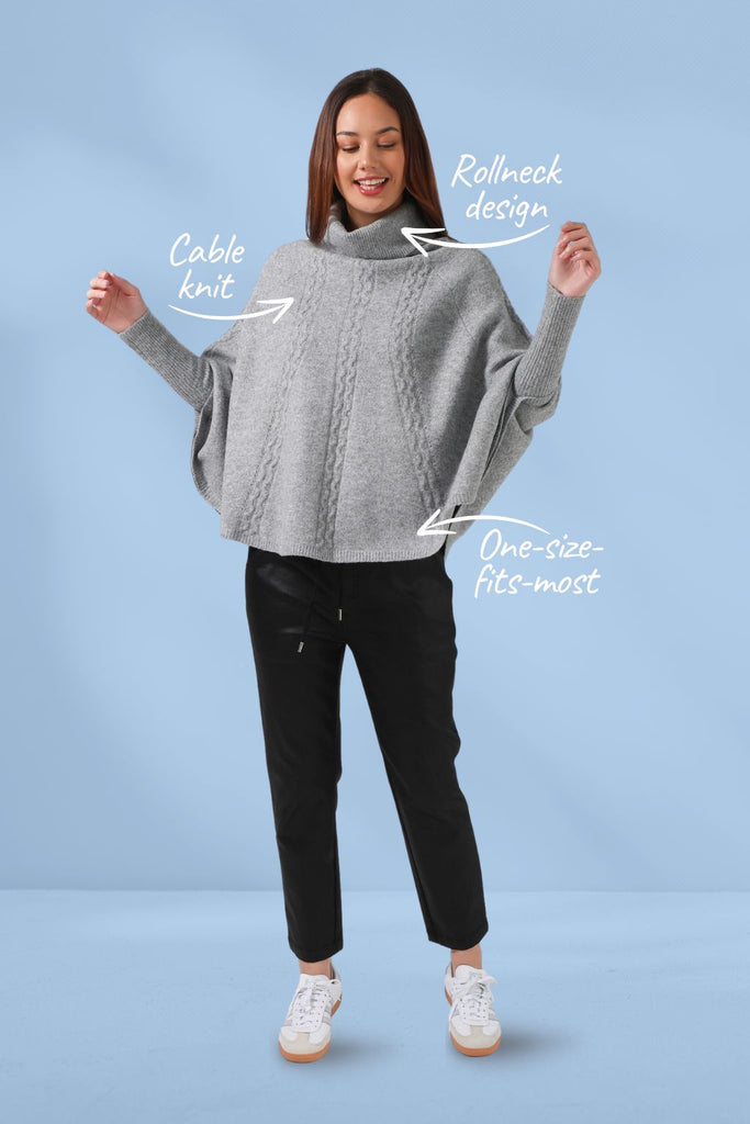 Stella and Gemma Joey Poncho Grey From BoxHill