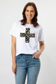 Stella and Gemma Leopard Cross Ace Tee White From BoxHill