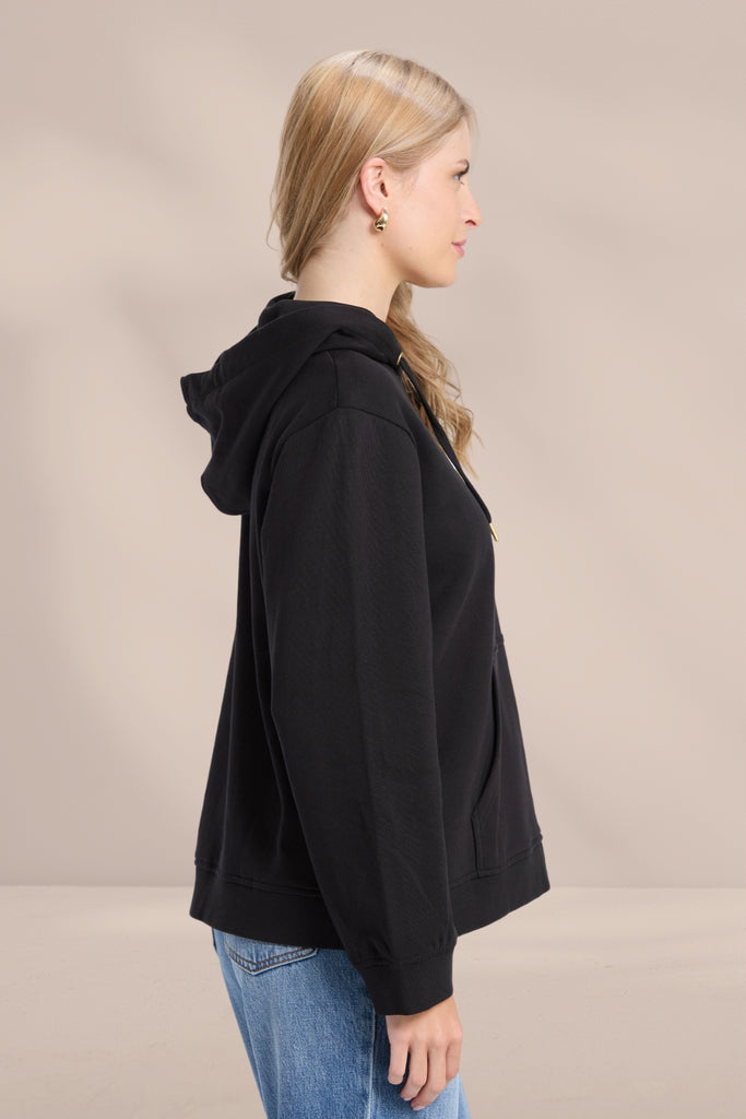 Stella and Gemma Leopard Cross Hoodie Black From BoxHill