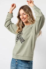 Stella and Gemma Leopard X Everyday Sweater Sage From BoxHill