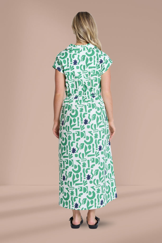 Stella and Gemma Marly Dress Spring Green Geo From BoxHill