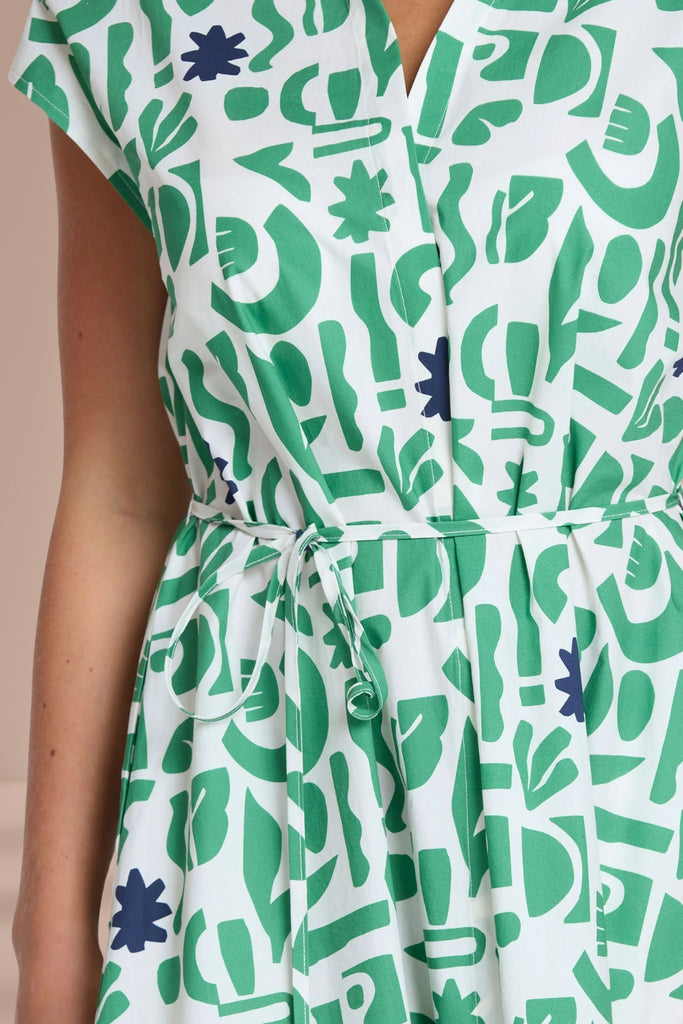 Stella and Gemma Marly Dress Spring Green Geo From BoxHill