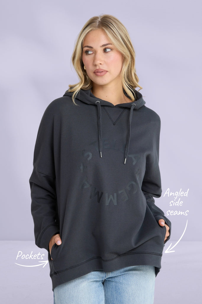 Stella and Gemma Newport Hoodie Aged Black From BoxHill