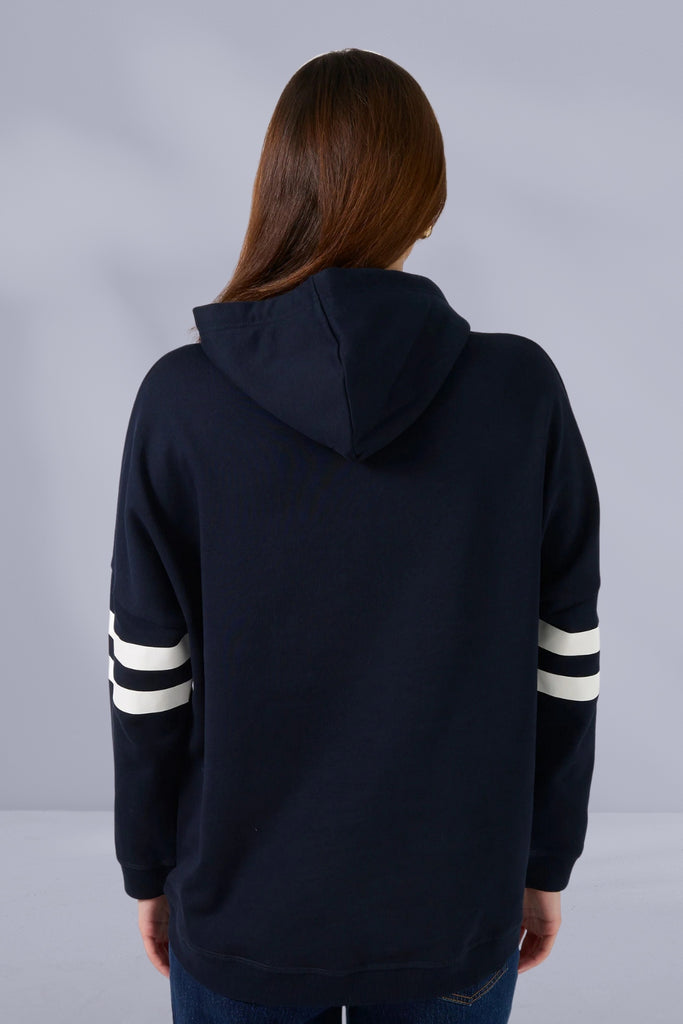 Stella and Gemma Newport Hoodie Banner Logo Navy From BoxHill