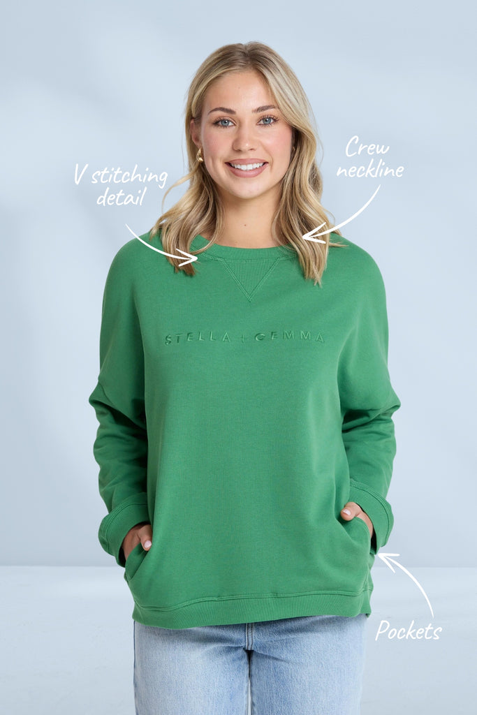 Stella and Gemma Newport Pocket Crew Basil From BoxHill