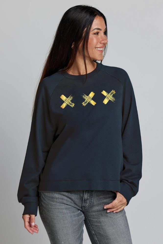 Stella and Gemma Nico Sweater Navy Gold Triple X From BoxHill