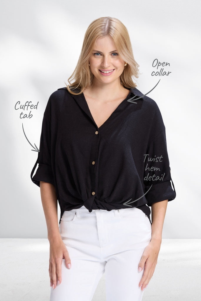 Stella and Gemma On Repeat Blouse Black From BoxHill
