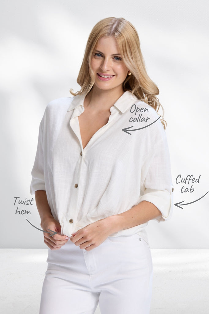 Stella and Gemma On Repeat Blouse Off White From BoxHill