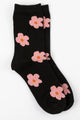 Stella and Gemma Pink Flowers Socks Black From BoxHill