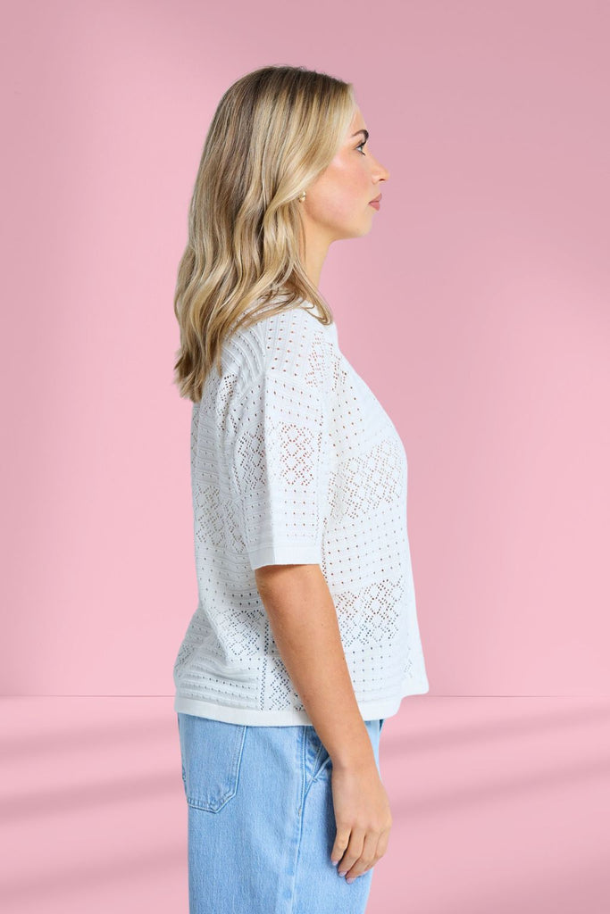 Stella and Gemma Polly Knit Milk From BoxHill