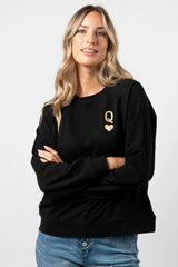 Stella and Gemma Queen of Hearts Everyday Sweater Black From BoxHill