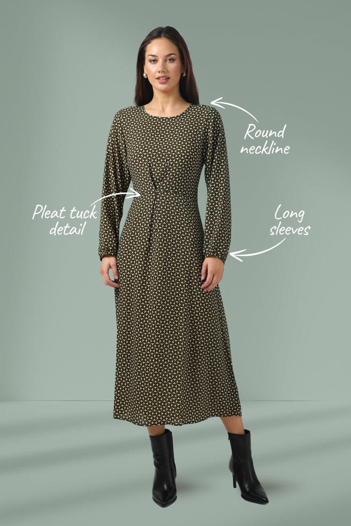 Stella and Gemma Sahra Dress Olive Mosaic From BoxHill