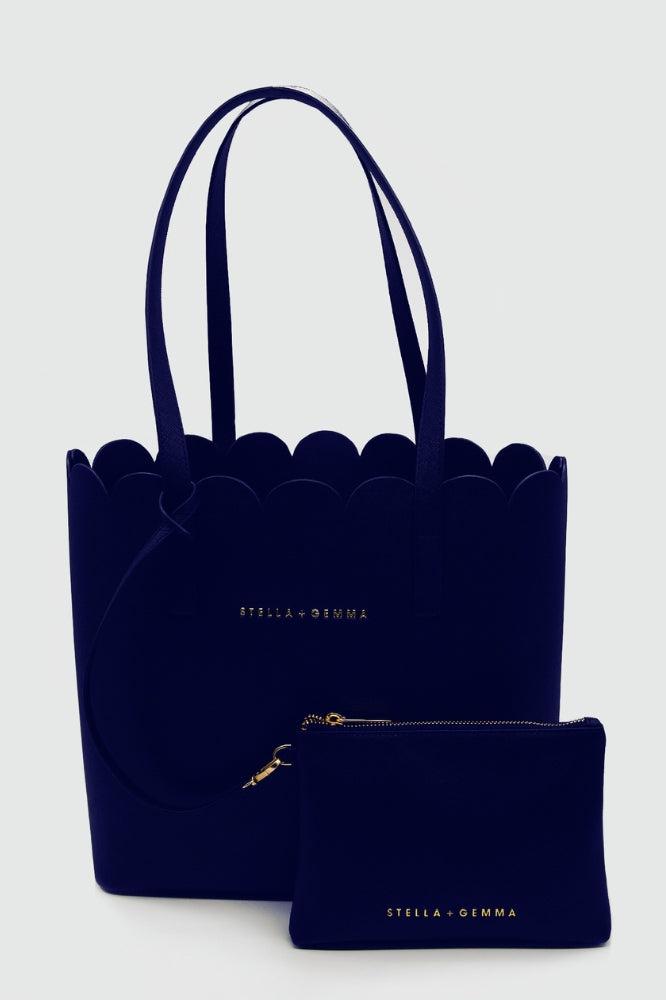 Stella and Gemma Scallop Tote Bag Navy One Size Navy From BoxHill