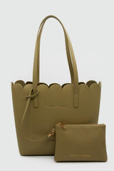 Stella and Gemma Scallop Tote Bag Olive One Size Olive From BoxHill