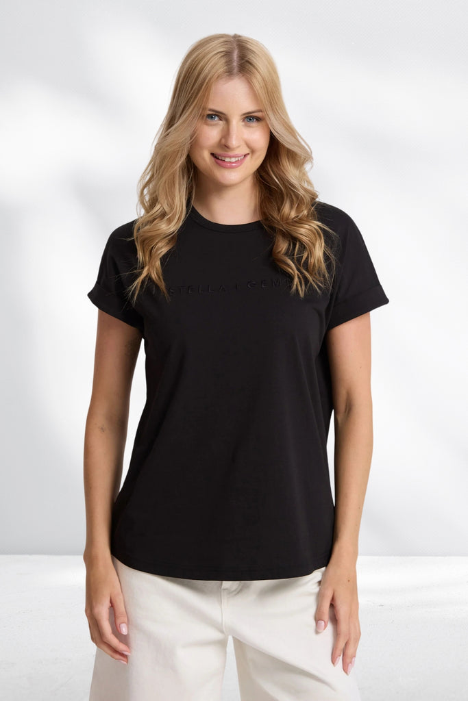 Stella and Gemma Soho Cuff Crew Black From BoxHill