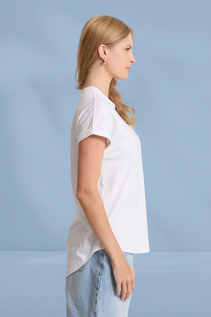 Stella and Gemma Soho Cuff Crew White From BoxHill